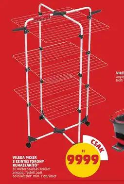 VILEDA MIXER 3 SZINTES TORONY RUHASZÁRÍTÓ