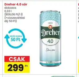 Spar Dreher 4.0 sör 0,33l ajánlat