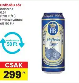 Spar Hofbräu sör dobozos 0,5l ajánlat