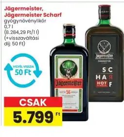 Spar Jägermeister, Jägermeister Scharf 0,7l ajánlat