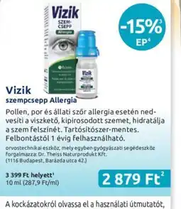 Benu Gyógyszertárak Vizik szemcsepp Allergia ajánlat