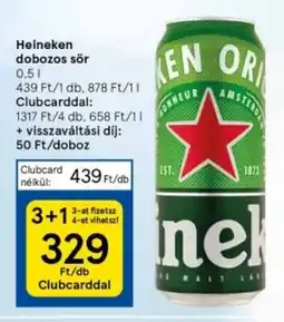 Tesco Heineken dobozs sör 0,5 l ajánlat