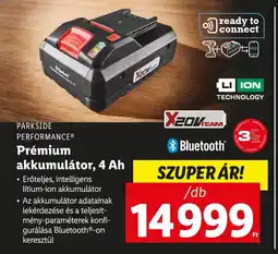 Lidl PARKSIDE PERFORMANCE® Prémium akkumulátor, 4 Ah 1db ajánlat