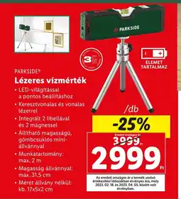 Lidl PARKSIDE® Lézeres vízmérték 1db ajánlat