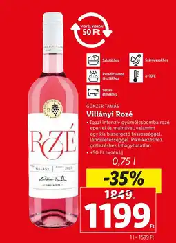 GÜNZER TAMÁS Villányi Rozé 0,75l