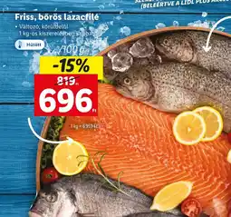 Lidl Friss, bőrös lazacfilé 100g ajánlat