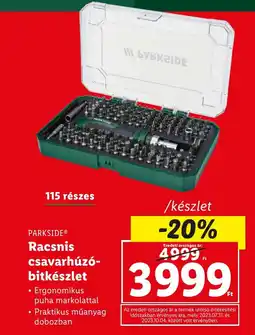 Lidl PARKSIDE® Racsnis csavarhúzó- bitkészlet ajánlat