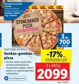 Lidl TRATTORIA ALFREDO Sonkás-gombás pizza 3x340g ajánlat