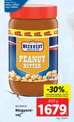 Lidl MCENNEDY Mogyoróvaj 650g ajánlat