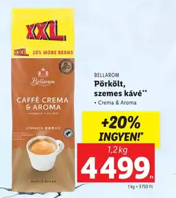 Lidl BELLAROM Pörkölt, szemes kávé 1,2kg ajánlat