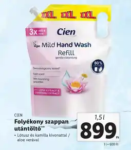 Lidl CIEN Folyékony szappan utántöltő 1,5l ajánlat