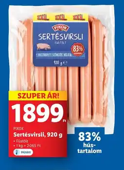 Lidl PIKOK Sertésvirsli, 920 g ajánlat