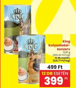 Spar King kutyaeledel- konzerv 1240 g ajánlat
