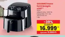 Spar GOURMETmaxx forró levegős sütő 1db ajánlat