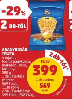 PENNY Aranykosár tészta 500 g ajánlat