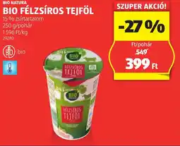 ALDI Bio Natura Bio félzsíros tejföl 250 g ajánlat