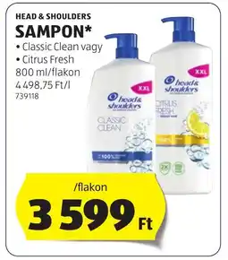 ALDI Head & Shoulders sampon 800 ml ajánlat