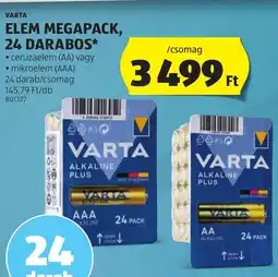 ALDI Varta Elem Megapack, 24 darabos ajánlat