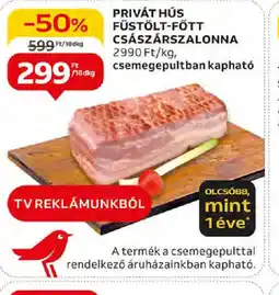 Auchan Privát hús füstölt-főtt császárszalonna ajánlat