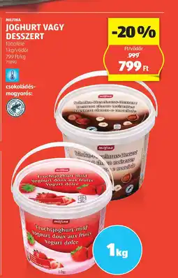 ALDI MILFINA JOGHURT VAGY DESSZERT 1kg ajánlat