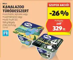 ALDI MILLI KANALAZOO TÚRÓDESSZERT ajánlat
