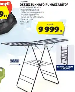 ALDI EASYHOME ÖSSZECSUKHATÓ RUHASZÁRÍTÓ 1db ajánlat