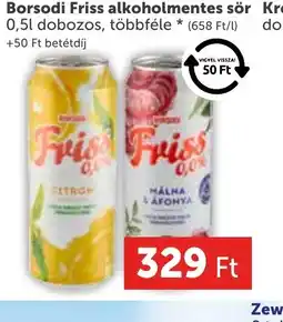 Borsodí Friss alkoholmentes sör 0,5l dobozos