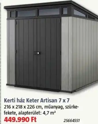 Bauhaus Kerti ház Keter Artisan 7 x 7 ajánlat