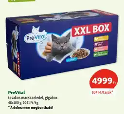 Fressnapf PreVital tasakos macskaeledel, gigabox 48x100g ajánlat