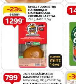 Auchan Khell Food Retro Hamburger 200 g ajánlat