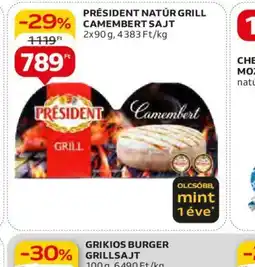 Auchan Président Natur Grill Camembert sajt ajánlat