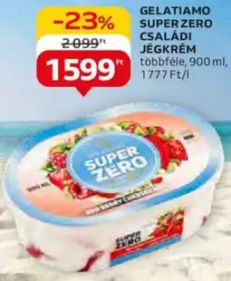 Auchan GELATIAMO SUPER ZERO CSALÁDI JÉGKRÉM 900 ml, ajánlat