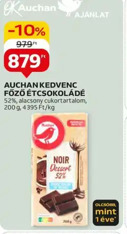 Auchan AUCHAN KEDVENC FŐZŐ ÉTCSOKOLÁDÉ 200g ajánlat