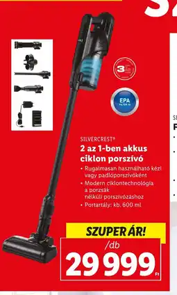 Lidl SILVERCREST® 2 az 1-ben akkus ciklon porszívó ajánlat