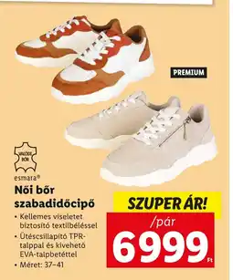 Lidl EsmaraⓇ Női bőr szabadidőcipő /pár ajánlat