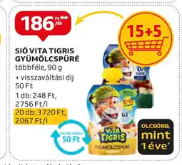 Auchan SIÓ VITA TIGRIS GYÜMÖLCSPÜRÉ 90g ajánlat