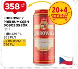 Auchan LOBKOWICZ PRÉMIUM CSEH DOBOZOS SÖR 0,5l ajánlat