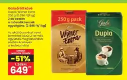 Spar Gala őrölt kávé Dupla, Wiener Extra 250 g ajánlat