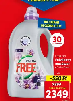Lidl ULTRA FREE Folyékony mosószer 4l ajánlat