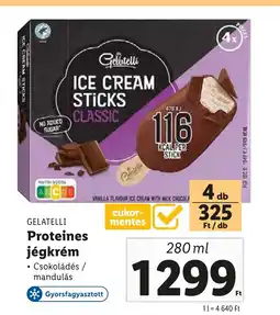 Lidl GELATELLI Proteines jégkrém 280ml ajánlat