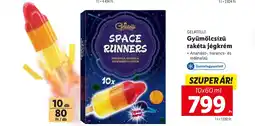 Lidl GELATELLI Gyümölcsízű rakéta jégkrém 10x60ml ajánlat