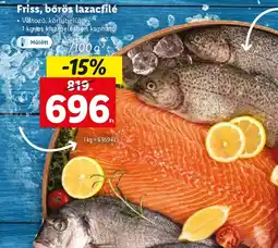 Lidl Friss, bőrös lazacfilé 100g ajánlat