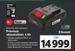 Lidl PARKSIDE PERFORMANCE® Prémium akkumulátor, 4 Ah /db ajánlat