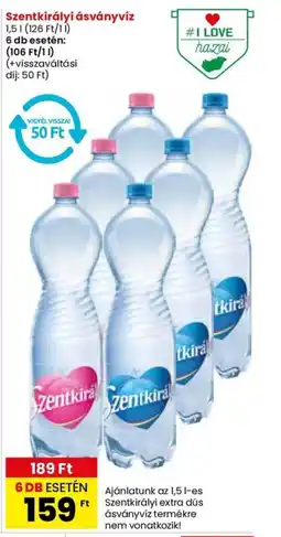Spar Szentkirályi ásványvíz 1,5l ajánlat