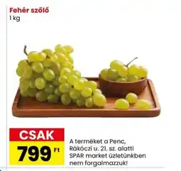 Spar Fehér szőlő 1 kg ajánlat