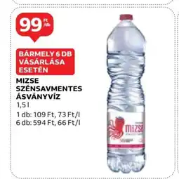 Auchan MIZSE SZÉNSAVMENTES ÁSVÁNYVÍZ 1,5l ajánlat