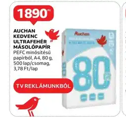 AUCHAN KEDVENC ULTRAFEHÉR MÁSOLÓPAPÍR 80g