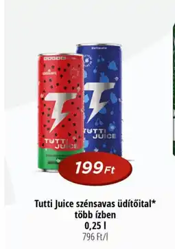 Tutti Juice szénsavas üdítőital több ízben 0,25l
