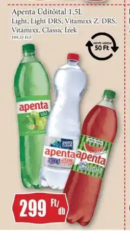 Apenta Üdítőital 1,5L Light, Light DRS, Vitamixx Z. DRS, Vitamixx, Classic Ízek