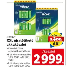 Lidl TRONIC XXL ujratoltheto akkukeszlet ajánlat